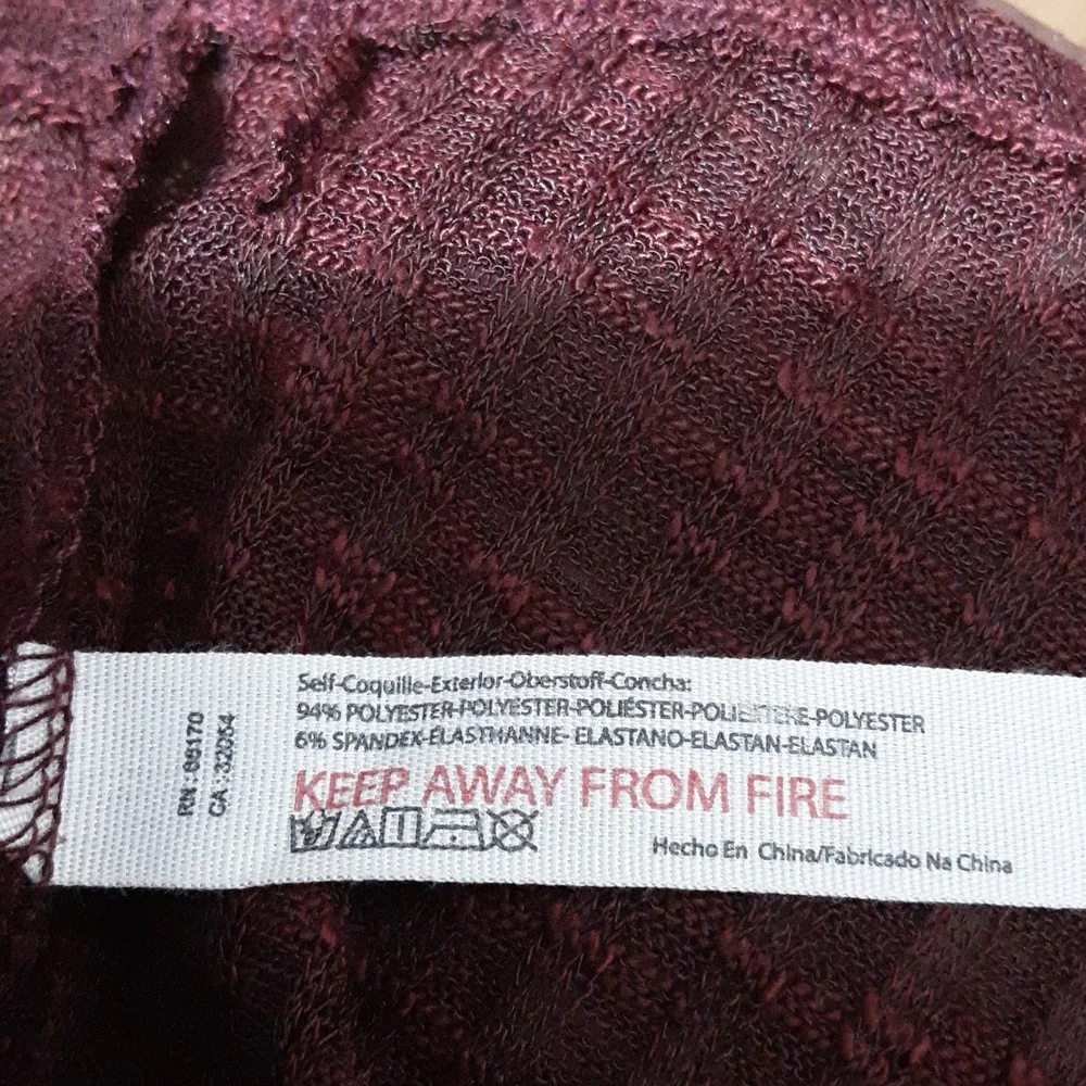 Intimately Free Free People Aura Wine Waffle Layering Long Sleeve‎ Top